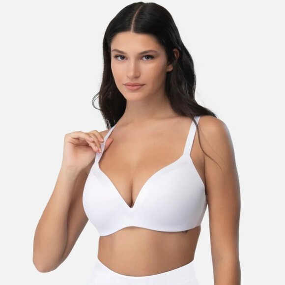 Underoutfit The Satin Grace 3D Molded White Bra New with Tags Size XL Style 1258 - Picture 3 of 14